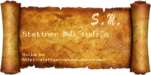 Stettner Mátyás névjegykártya