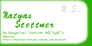 matyas stettner business card